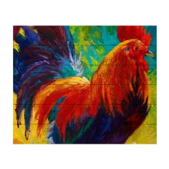 Trademark Fine Art 'Hot Shot Rooster' Wood Slat Art