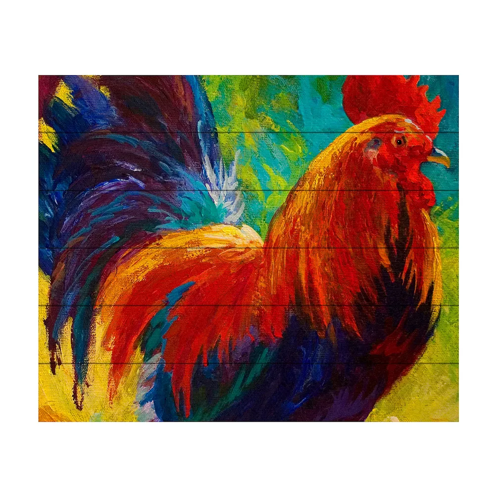 Trademark Fine Art 'Hot Shot Rooster' Wood Slat Art 1 Trademark Fine Art 'Hot Shot Rooster' Wood Slat Art