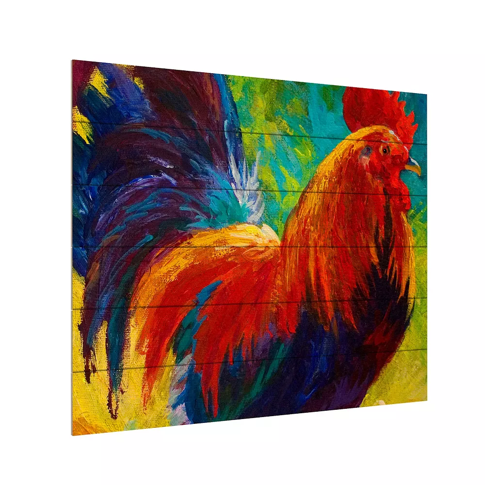 Trademark Fine Art 'Hot Shot Rooster' Wood Slat Art 2 Trademark Fine Art 'Hot Shot Rooster' Wood Slat Art - Image 2