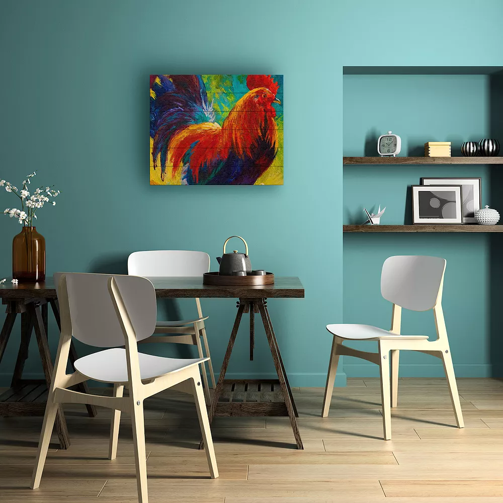 Trademark Fine Art 'Hot Shot Rooster' Wood Slat Art 3 Trademark Fine Art 'Hot Shot Rooster' Wood Slat Art - Image 3