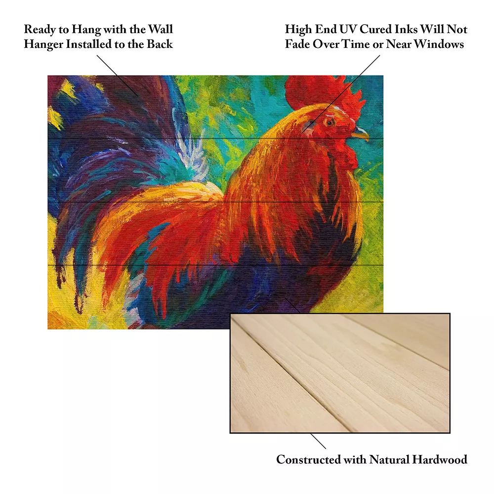 Trademark Fine Art 'Hot Shot Rooster' Wood Slat Art 5 Trademark Fine Art 'Hot Shot Rooster' Wood Slat Art - Image 5