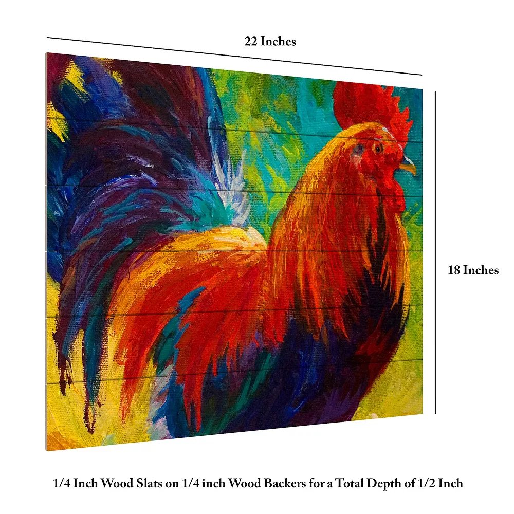 Trademark Fine Art 'Hot Shot Rooster' Wood Slat Art 6 Trademark Fine Art 'Hot Shot Rooster' Wood Slat Art - Image 6