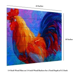 Trademark Fine Art 'Rooster Bob 1' Wood Slat Art 11 Trademark Fine Art 'Rooster Bob 1' Wood Slat Art -Kohl's Sales 3989402 ALT5