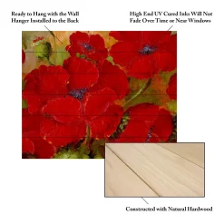 Trademark Fine Art Rio 'Poppies 2' Wood Slat Art -Kohl's Sales 3989630 ALT4
