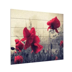 Alternative view of Trademark Fine Art Wildly Red Wood Slat Wall Art