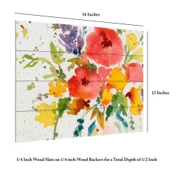 Trademark Fine Art Red Blossoms Wood Slat Wall Art -Kohl's Sales 3992084 ALT5