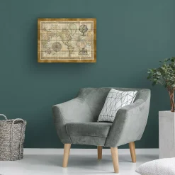 Trademark Fine Art Antique World Map Framed Wood Slat Wall Art -Kohl's Sales 3992115 ALT3