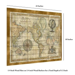 Trademark Fine Art Antique World Map Framed Wood Slat Wall Art -Kohl's Sales 3992115 ALT5