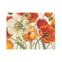 Trademark Fine Art Poppies Melody I Wood Slat Wall Art