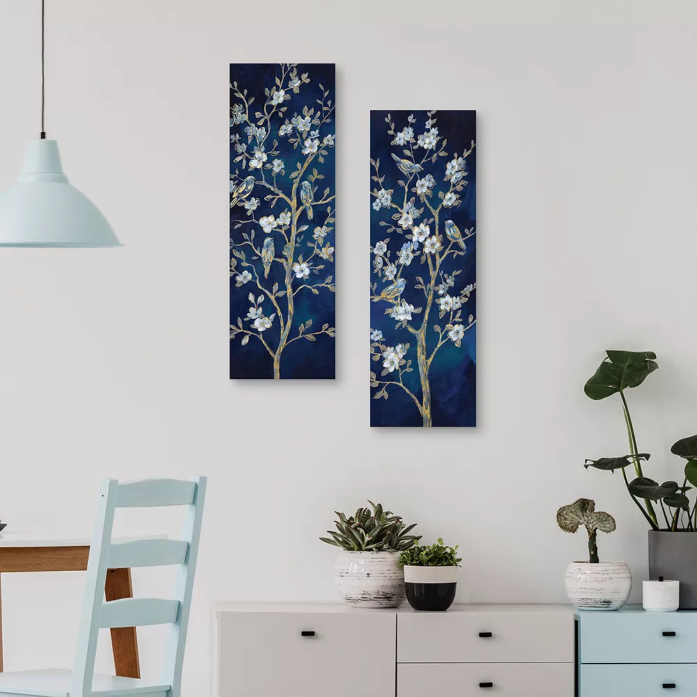 Master Piece Indigo Spring I & II By Nan Canvas Wall Art 2-piece Set 4 Master Piece Indigo Spring I & II By Nan Canvas Wall Art 2-piece Set - Image 4