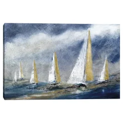 Master Piece Indigo Swells Sailboat Canvas Wall Art