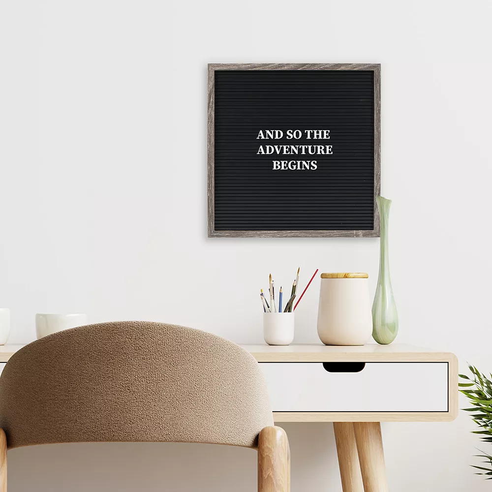 Sonoma Goods For Life® 12" X 12" Letterboard Black Slats With Gray Frame 2 Sonoma Goods For Life® 12" X 12" Letterboard Black Slats With Gray Frame - Image 2