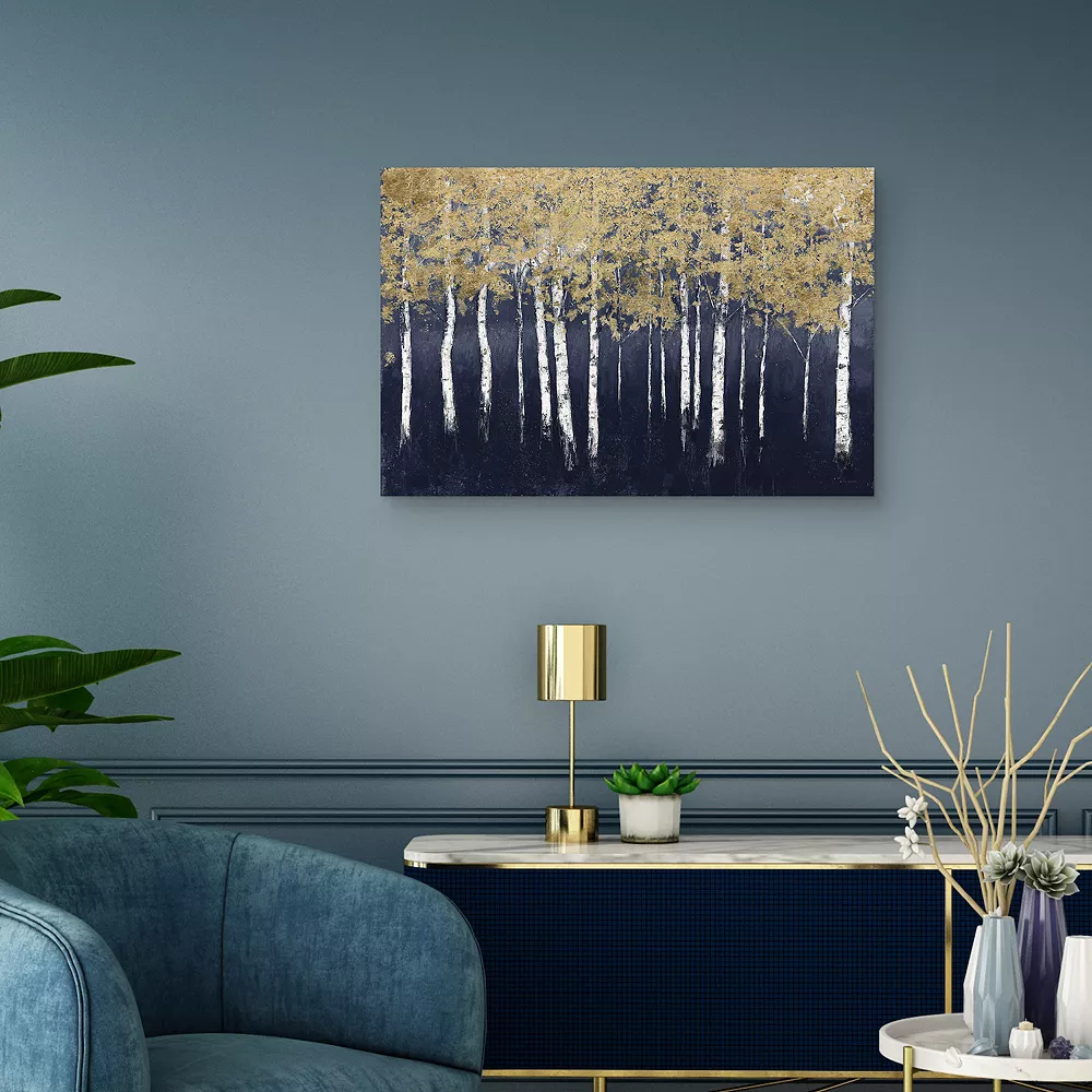 Master Piece Shimmering Forest Indigo Canvas Wall Art 2 Master Piece Shimmering Forest Indigo Canvas Wall Art - Image 2