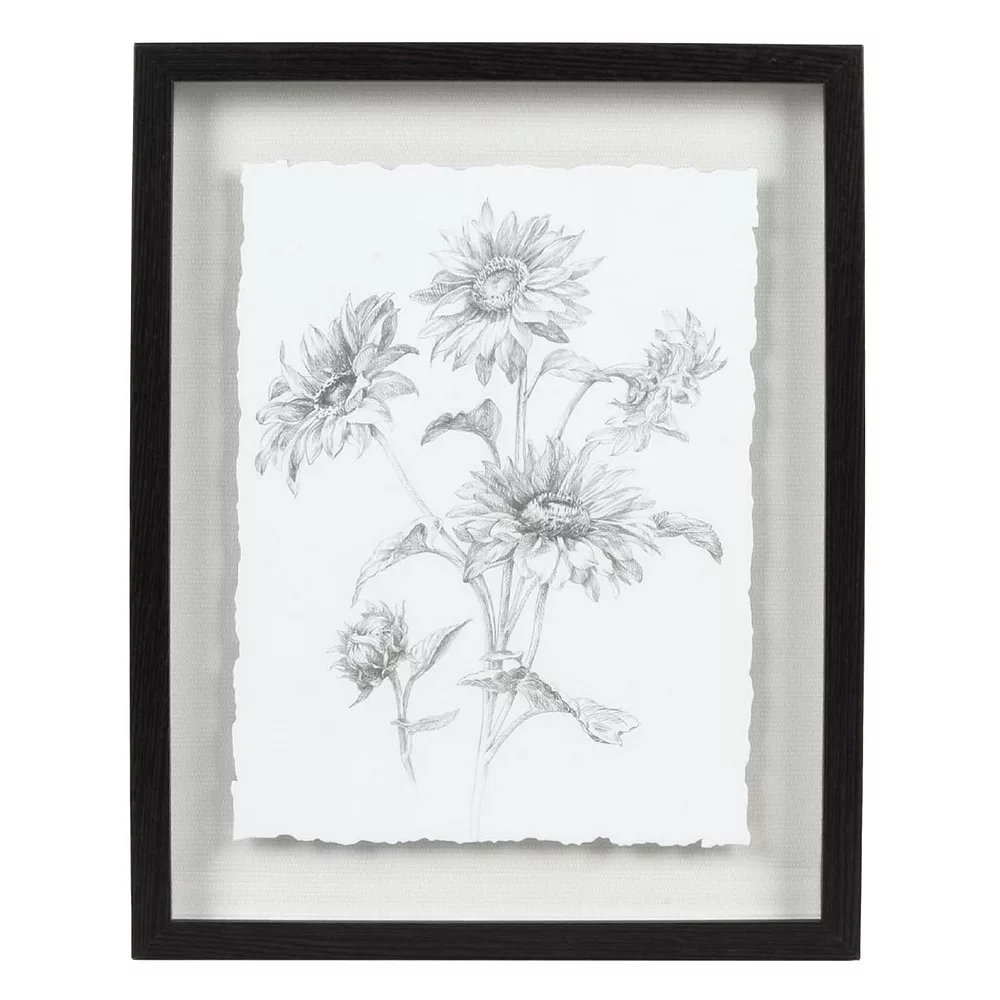 Sonoma Goods For Life® Shadowbox Drawn Sunflowers 1 Sonoma Goods For Life® Shadowbox Drawn Sunflowers