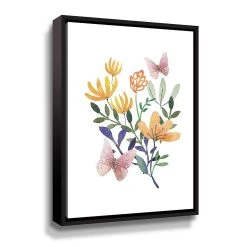 ArtWall Butterflies Flowers Framed Wall Art