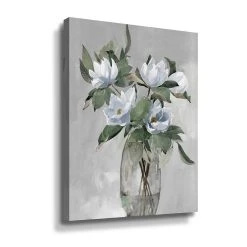 ArtWall Floral Gray Canvas Wall Art