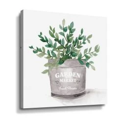 ArtWall Garden Market Bucket Canvas Wall Art