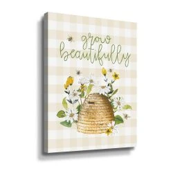 ArtWall Grow Beautifully Beehive Canvas Wall Art