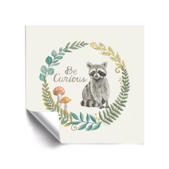 ArtWall Be Curious Raccoon Removable Wall Art