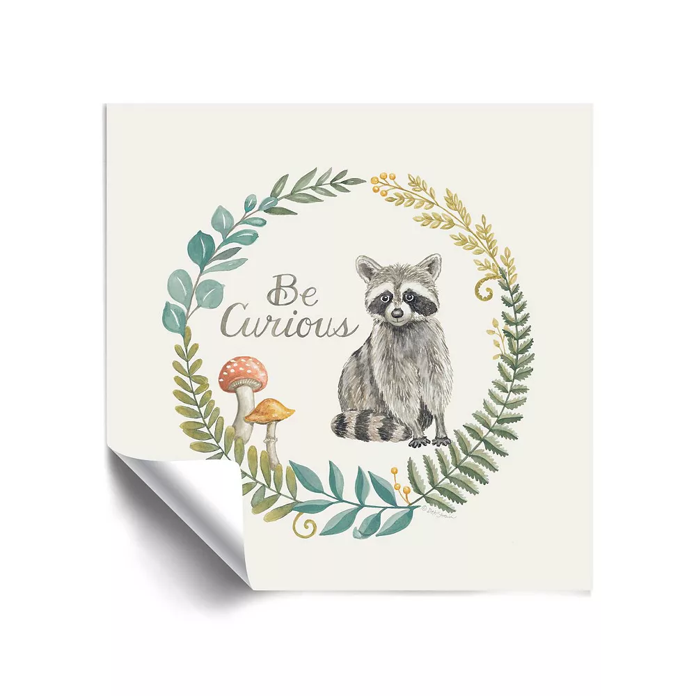 ArtWall Be Curious Raccoon Removable Wall Art 1 ArtWall Be Curious Raccoon Removable Wall Art