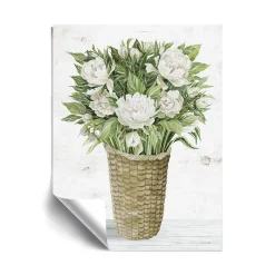 ArtWall Peony Basket Removable Wall Art