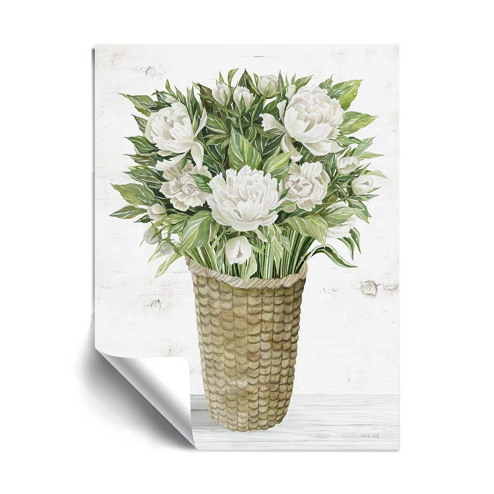 ArtWall Peony Basket Removable Wall Art 1 ArtWall Peony Basket Removable Wall Art