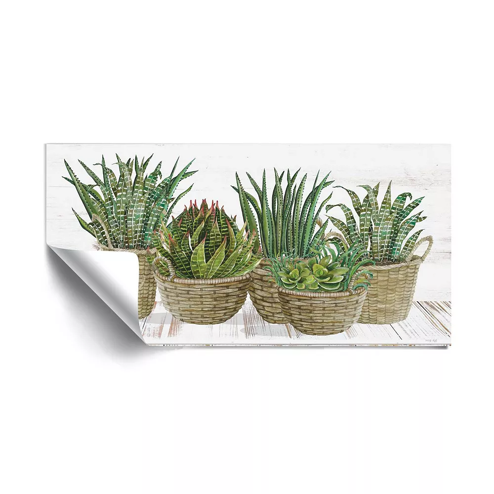 ArtWall Succulent Baskets Removable Wall Art 1 ArtWall Succulent Baskets Removable Wall Art