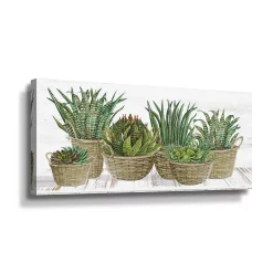 ArtWall Succulent Baskets Canvas Wall Art