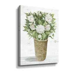 ArtWall Peony Basket Canvas Wall Art