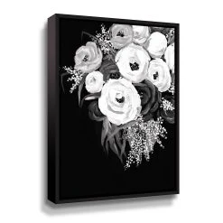 ArtWall Black & White Floral Framed Wall Art