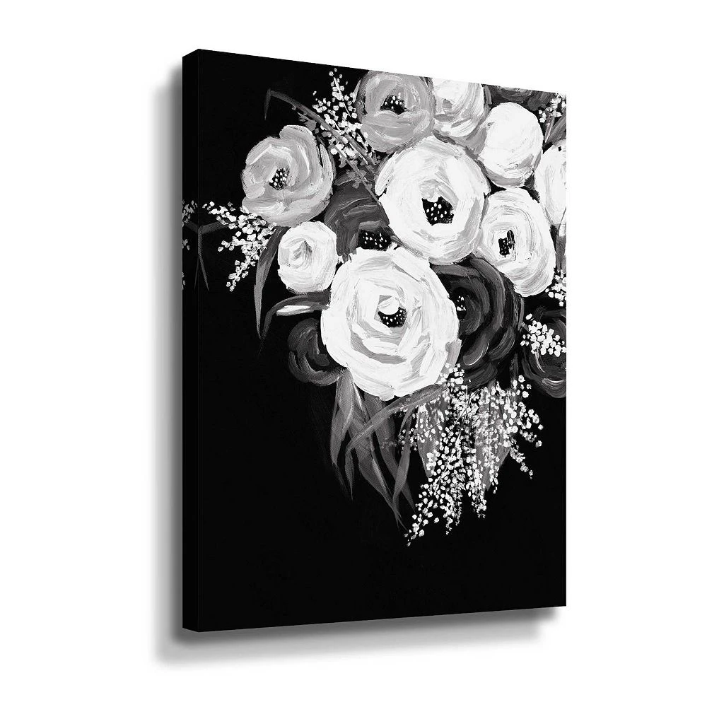 ArtWall Black & White Floral Canvas Wall Art 1 ArtWall Black & White Floral Canvas Wall Art