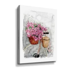 ArtWall Bicycle In Spring Canvas Wall Art