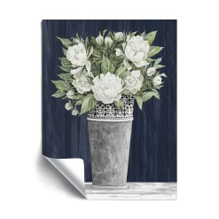 ArtWall Punched White Floral Removable Wall Art
