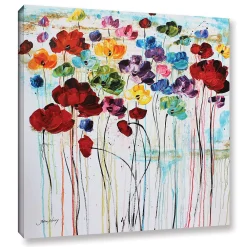 ArtWall Rainbow Poppies Canvas Wall Art