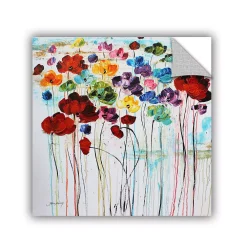 ArtWall Rainbow Poppies Removable Wall Art