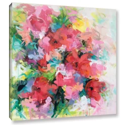 ArtWall Red Flowers Canvas Wall Art