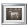 Trademark Fine Art Ryan Fowler White Horse With Words Matted Framed Art