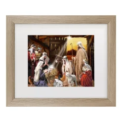 Trademark Fine Art The Macneil Studio Nativity Scene Matted Framed Art