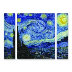Trademark Fine Art Vincent Van Gogh Starry Night Canvas Wall Art 3-piece Set