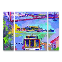 Trademark Fine Art Richard Wallich San Francisco 2 Canvas Wall Art 3-piece Set