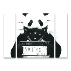 Trademark Fine Art Bad Panda Canvas Wall Art 3-piece Set