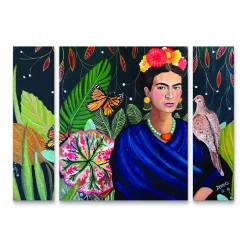 Trademark Fine Art Sylvie Demers Frida Canvas Wall Art 3-piece Set