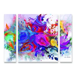 Trademark Fine Art Ata Alishahi Dark Color Explosion 3-piece Multi Panel Art Set