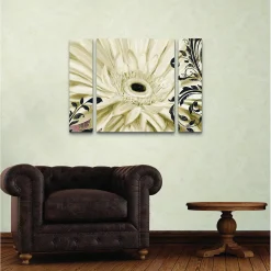 Alternative view of Trademark Fine Art Winter White I Floral Canvas Wall Art 3-piece Set