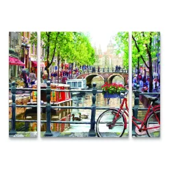 Trademark Fine Art Amsterdam Landscape Canvas Wall Art 3-piece Set