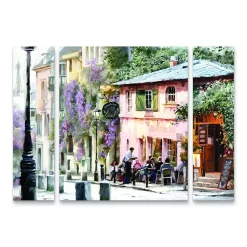 Trademark Fine Art Sunshine Cafe Canvas Wall Art 3-piece Set