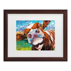 Trademark Fine Art Curious Cow I Framed Wall Art