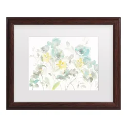 Trademark Fine Art Aqua Roses Shadows Framed Wall Art