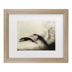 Trademark Fine Art Art Deco Woman Greyhounds Framed Wall Art