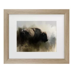 Trademark Fine Art Abstract American Bison Framed Wall Art